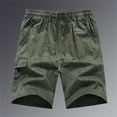 thumbnail image 2 of Sngxgn Men's Shorts Casual Elastic Waist Drawstring Summer Beach Shorts(Green,L), 2 of 4