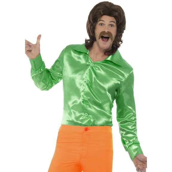 Smiffy's Costumes Men's 60s 70s Groovy Dude Green Disco Shirt Costume Large 42-44