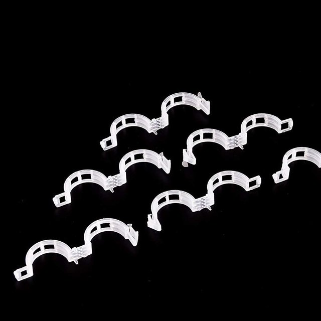 Clips para plantas Soporte para plantas para verduras Tomates y plántulas de vid Paquete de 100 Clips para plantas de plástico blanco reutilizables para brotes y escalada pequeños y grandes LingWen 8390611008475