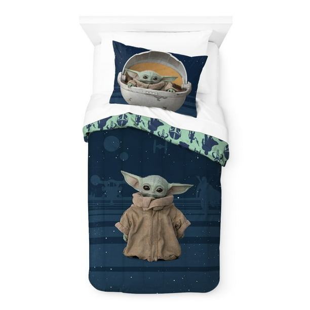 Aap aanraken Accumulatie Baby Yoda The Child Kids 2-Piece Twin/Full Reversible Comforter and Sham  Bedding Set, Microfiber, Blue, Star Wars - Walmart.com