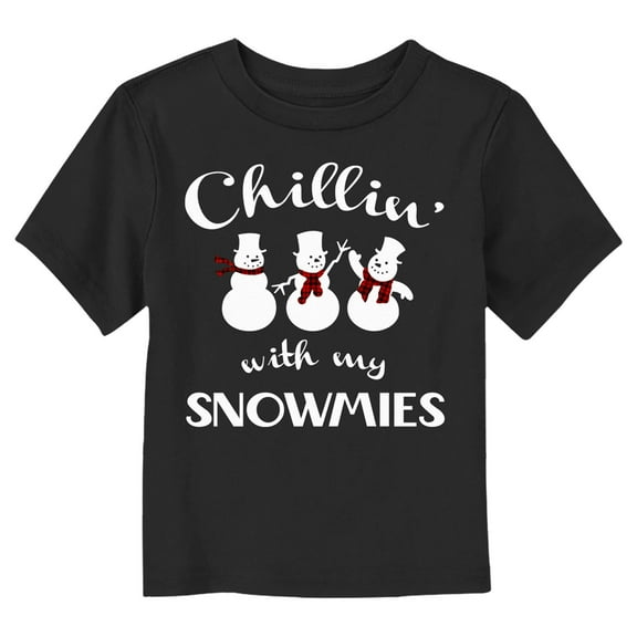 Toddler's Lost Gods Chillin’ Snowmies Graphic Tee Black 3T