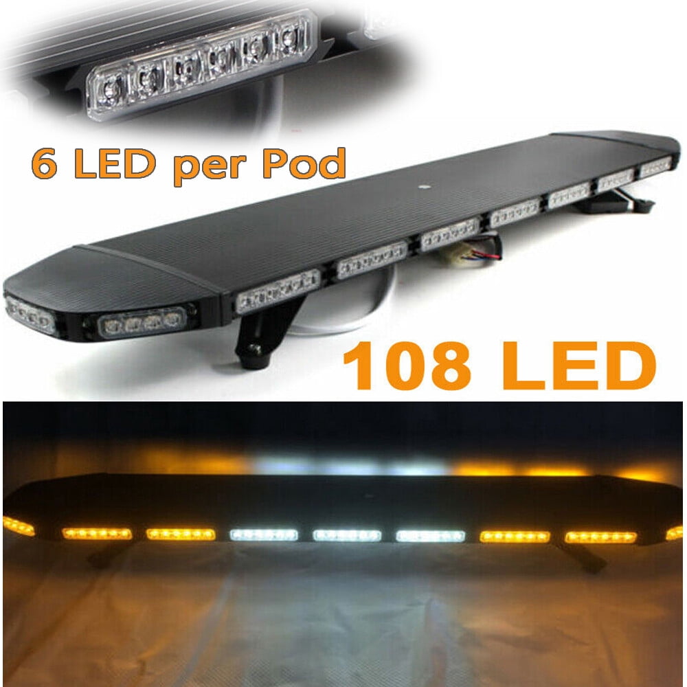 108 LED 47" Strobe Light Bar Waterproof Emergency Beacon Warn Tow Truck Lamp