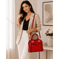 thumbnail image 3 of AVMPRO Women's PU Leather Solid Print Tote Purse Satchel, Red, 3 of 5