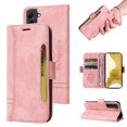 thumbnail image 1 of TECH CIRCLE Case for Samsung Galaxy S22 6.1 inch,Shockproof Premium PU Leather ID Credit Card Holder Wallet Case Magnetic Flip Kickstand Phone Cover with Hand Strap,Pink, 1 of 15