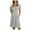 Gray, variant on Fesfesfes Women Knee Length Dress Casual V-Neck Print Sun Dress Short Sleeve Dress Semi-Formal Mini Dress