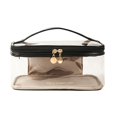 thumbnail image 2 of Bolsa de maquillaje Meiyuuo, grande, transparente, impermeable, negra, 2 of 9