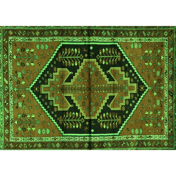 Ahgly Company Indoor Rectangle Persian Green Traditional Area Rugs, 5' x 7'