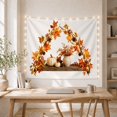 thumbnail image 5 of Maple Leaf Arch with Lights and Pinecones on a Weathered Shelf, Cozy Rustic Autumn Decor for Nature Lovers, Harvest Wall Art, Thanksgiving Gift, Tapestry Wall Hanging for Living Room and Bedroom, 5 of 7