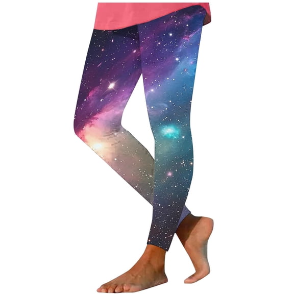 successthop Warm Leggings for Women Winter Star Space Comfortable Pant Soft Sleepwear Lightweight Shapewear Blue M