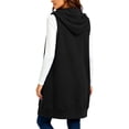 thumbnail image 6 of Turilly Women's Mid-Length Hooded Sleeveless Waistcoat Full Zip Casual Vest with Pockets Longline Outerwear Jacket for Fall Daily Outings, 6 of 6