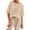 A#Beige347, variant on Puliio Womens Solid Linen Henley Blouse Short Sleeve Loose Casual Summer Everyday Tunic Top
