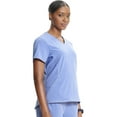 thumbnail image 4 of Cherokee Infinity Women's V-Neck Scrub Top with Kangaroo Pocket, High-Low Hem IN620A, M, Ciel, 4 of 6