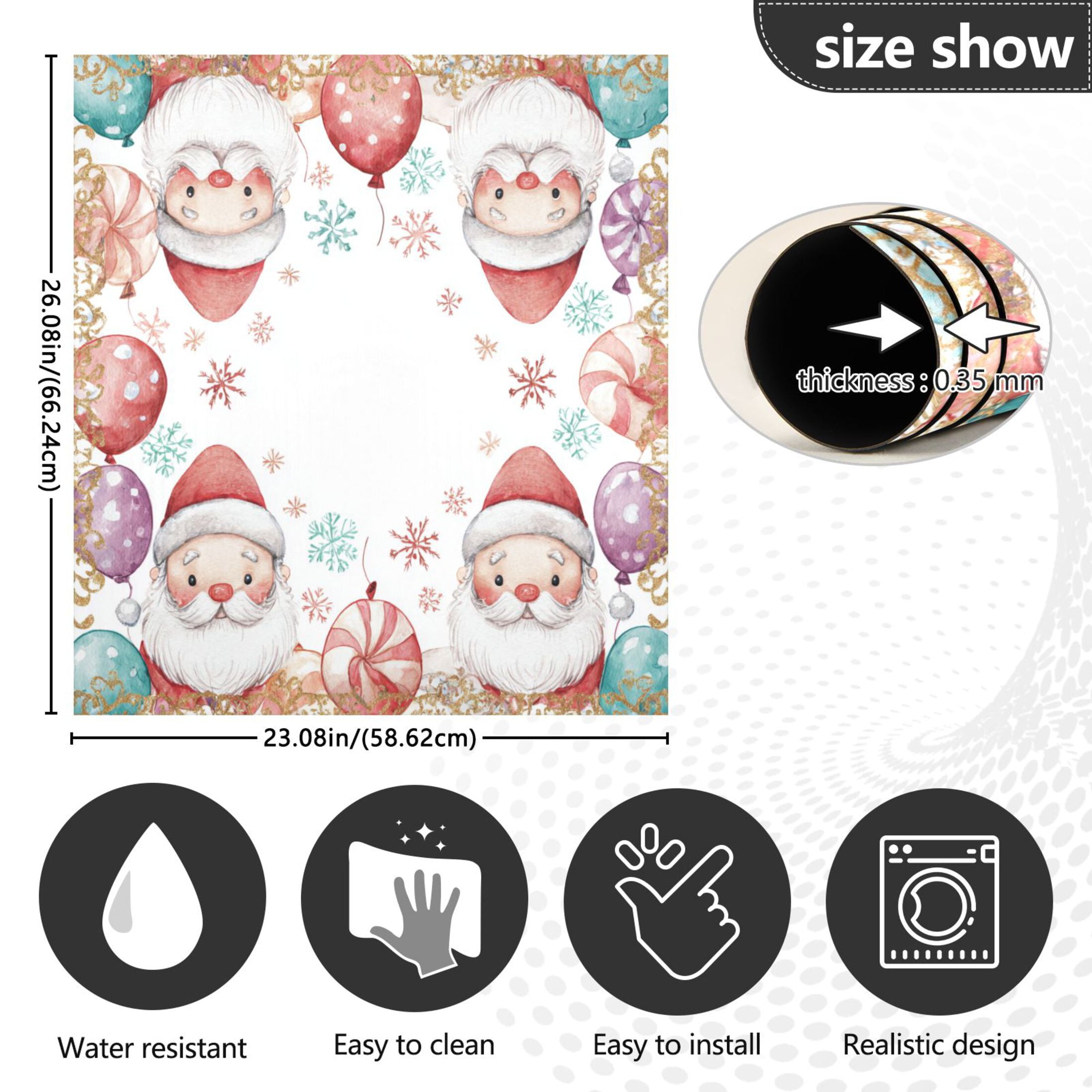 Dishwasher Magnetic Refrigerator Magnet Cover Sticker Home Decorative 23"x26" Christmas Paper Cutting Pattern