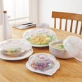 thumbnail image 2 of HLONK 4 Pcs Microwave Oven Thermal Cover Cookware Magnetic Splatter Teepee Tent Plate White, 2 of 8