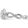 thumbnail image 3 of Sterling Silver Cheryl M Rhodium-Plated Twisted Design Round Cz Halo Ring (Size 8) Made In China qcm894-8, 3 of 5
