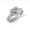 White Gold, variant on Gold Diamond Heart Halo Cuban Chain Link Ring (10K White Gold,Size 9)