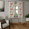 thumbnail image 2 of Ambesonne Grommet Curtain, , 50"x120", Dark Pink Rose Fern Green, 2 of 5