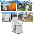 thumbnail image 3 of Portable Toilet Travel Toilet, Lightweight Camping Porta Potty with Back & Handrail Design, Detachable Inner Bucket & Removable Paper Holder, Camping RV Toilet for Adult, -, Hom, 3 of 7