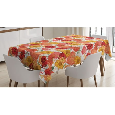 

Ambesonne Aster Tablecloth Rectangular Table Cover Spring Revival Blooms 60 x90 Multicolor