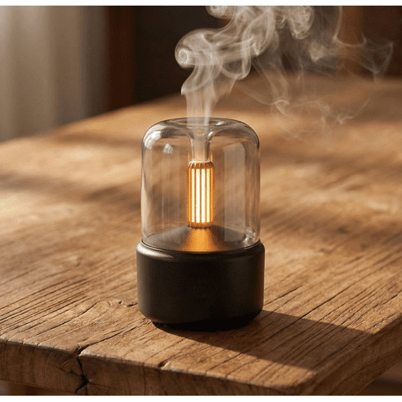 Essential oil diffuser, 120ml aromatherapy diffuser with automatic shut-off function, essential oil ultrasonic diffuser, cold mist humidifier with warm light, suitable for home and office use