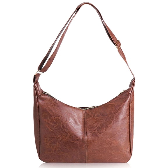 Deago Hobo Bags for Women Soft Foldable Vegan Leather Shoulder Handbag Stylish Slouchy Tote Purses (Coffee)