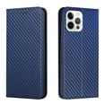 thumbnail image 2 of SaniMore for iPhone 15 Pro Wallet Case, Wrist Strap Magnetic Clasp, Card Slots Carbon Fibre Skin Shockproof TPU Anti-drop Anti-scractch Stand Business Full Protective Shell for iPhone 15 Pro,Blue, 2 of 10