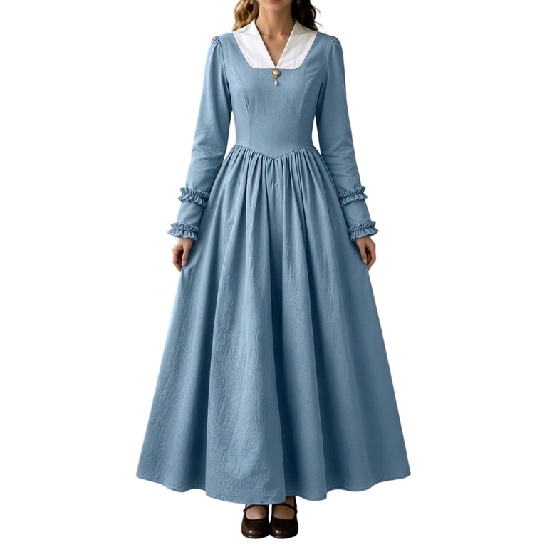 colonial dresses for women Dress Modest Prairie Colonial A Line Dress Civil War Pioneer Costume Dress Jenny had decided that she was definitely going to return Womens Set of 18th Century