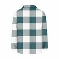 thumbnail image 6 of Wensltd Women's Quilted Fleece Jacket Lapel Collar Long Sleeve Spring Fall Plaid Coat Button Up, 6 of 7