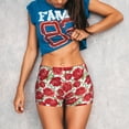 thumbnail image 3 of Daiia Rose Flowers Pattern Women's Workout Shorts Biker Shorts - High Waisted Workout Spandex Tummy Control Gym Running Yoga Shorts-X-Large, 3 of 8