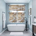 thumbnail image 4 of Marble Texture Kitchen Curtains Valances and Tiers Set of 3 Abstact Grey Brown Gold Gradient Art Tier Curtains and Valance with Rod Pocket for Small Windows, 27.5"x24", 4 of 9