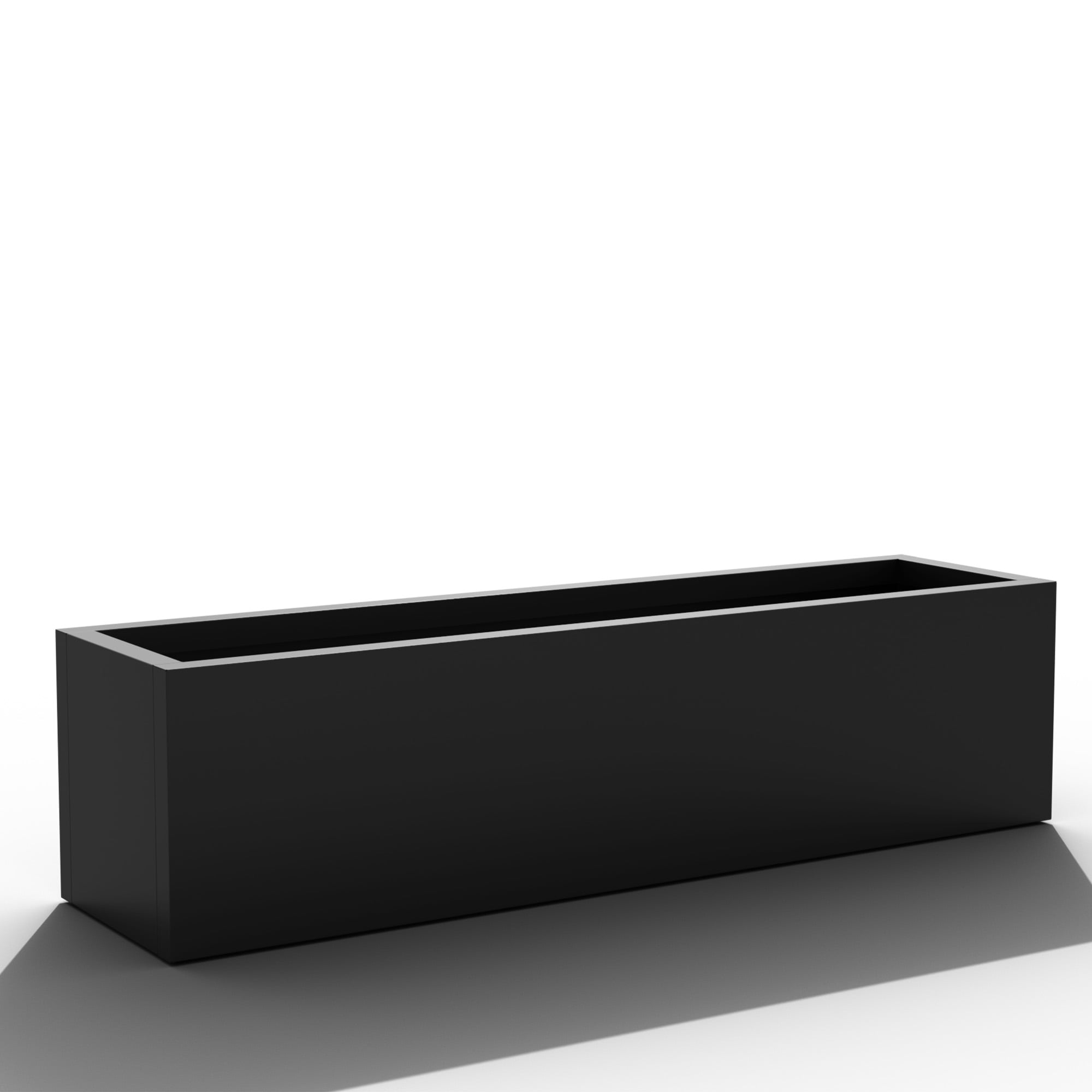 MAYEERTY 36*9*9" Black Modern Metal Rect Planter with Drainage Hole for Outdoor Gardening & Patio