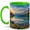 Green, variant on Alpine Lake Sunrise Coffee Mug, Mountain Nature Mug, Outdoor Hiking Birthday Christmas Gift, Wildflower Forest Reflection Landscape Art, 11 oz White Ceramic Coffee Cup for Tea