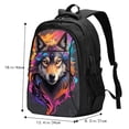 thumbnail image 3 of Defioc Colorful Wolf Head for Travel Backpack for Women,15.6 inch Laptop Backpack Carry On Backpack Personal Item Travel Bag Daypack for School Weekender Business Trip, 3 of 7