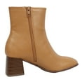 thumbnail image 4 of Delicious Women's Square Toe High Top Mid Block Heel Ankle Bootie, Natural ,  5.5 M US, 4 of 6
