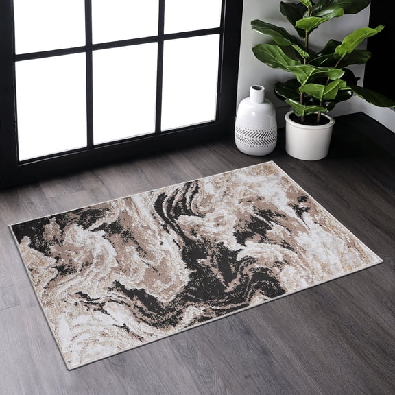 Loom & 2x3 L.brown Floor Cover, Non-shedding, Stain For Living Room, Bedroom, Dining Office Area Rug Covering Mat, Room