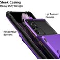 thumbnail image 4 of for Galaxy S21 Ultra Case Wallet 4-Card Flip Cover Credit Card Holder Slot Back Pocket Dual Layer Protective Hybrid Hard Shell Bumper Armor Case for Samsung S21 Ultra 6.8 Purple, 4 of 13
