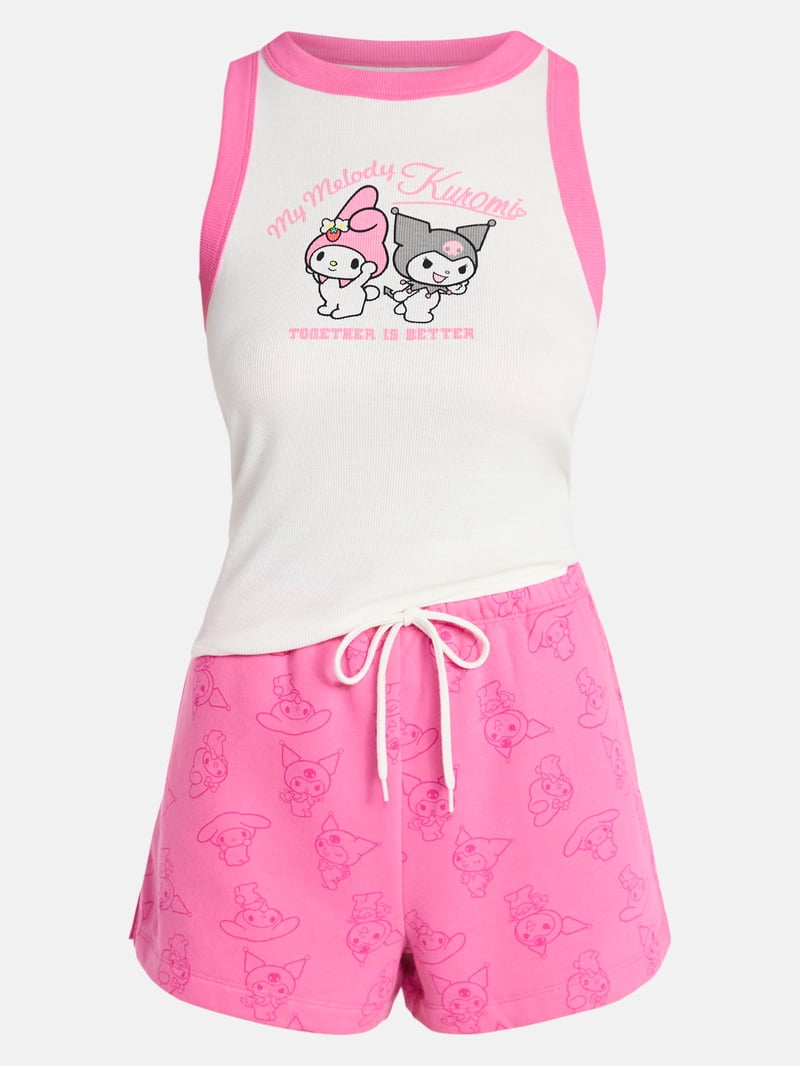 Hello Kitty My Melody and Kuromi Women's Graphic Tank Top and