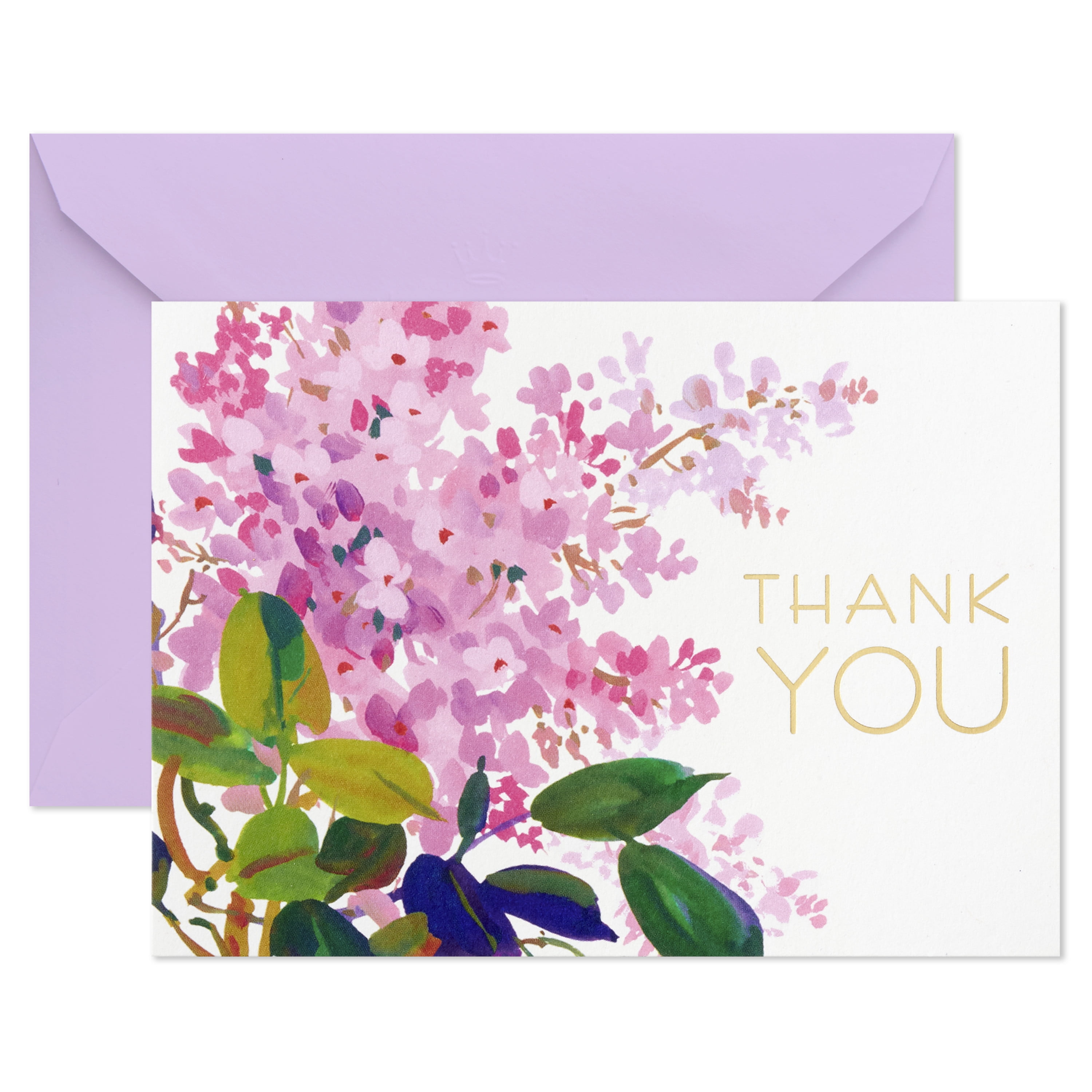 Hallmark Blank Thank-You Notes, Watercolor Lilac Bloom, 10 ct.