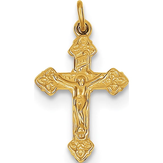 925 Sterling Silver & 24k -plated INRI Crucifix (12x21mm) Pendant / Charm