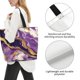 thumbnail image 3 of Disketp Purple Gold Marble Swirls Bolsa Tote Estampada para Mujer, Bolso de Hombro y de Mano para Compras y Viajes, 3 of 8