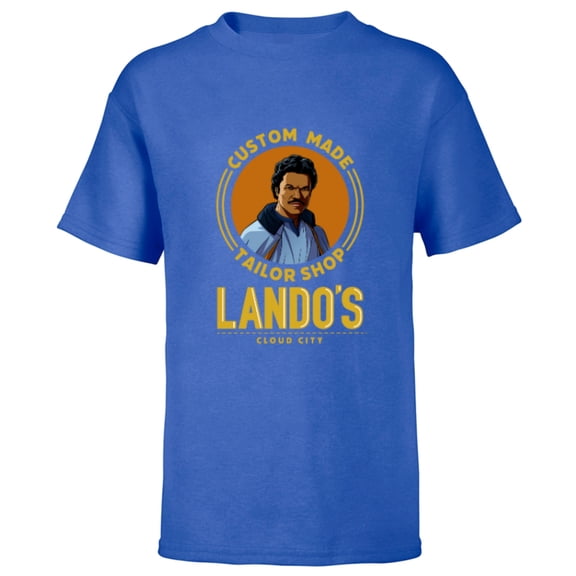 Star Wars Lando’s Cloud City Custom Made Tailor Shop Funny - Short Sleeve T-Shirt for Kids - Customized-Royal