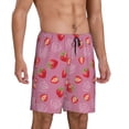 thumbnail image 2 of Wukai Cute Strawberry Men’s Short Pajama Pants With Pockets Soft Sleep Pj Shorts for Men-X-Large, 2 of 6