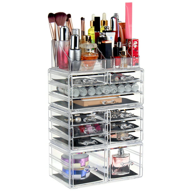 Queenmail Readaeer 12 Drawers Makeup Organizer Acrylic Cosmetic Storage ...