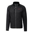 thumbnail image 2 of Men's Cutter & Buck Heather Charcoal Texas Tech Red Raiders Mainsail Sweater-Knit Big & Tall Full-Zip Jacket, 2 of 3