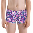 thumbnail image 5 of Yiaed Skull rainbow mushroom colorful Print Boys' Boxer Briefs Cotton Casual Stretch Comfort Boys Boxers - Kids Boxer Briefs Underwear for Boys (6-18)-Medium, 5 of 5
