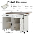 thumbnail image 2 of Harper & Bright Designs Farmhouse Kitchen Island with Power Outlet, Kitchen Storage Island with Drop Leaf, Spice Rack and Drawer, Rolling Kitchen Cart on Wheels for Dining Room, White, 2 of 20
