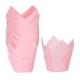thumbnail image 1 of Moldes para cupcakes de papel tulipán Unique Bargains 50 Unidades Desechables Color rosa, 1 of 6