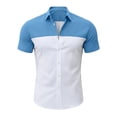 thumbnail image 6 of FRSASU Men's Casual Polo Shirt Short Sleeve Color Block Breathable Summer Golf Work Travel Beach Tops Blue, 6 of 7