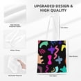 thumbnail image 4 of YFYANG Reusable Cotton Canvas Tote Shopping Bag, Black Geometric Abstract Doodles Washable Portable Grocery Bag for Daily Travel, 4 of 8