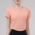 thumbnail image 1 of T-Shirt pour Femmes, Manches Courtes Col Rond Haut Décontracté, Polyester Spandex Extensible Doux pour Usage Quotidien, 1 of 9